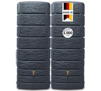 4rain Slim Stone Decor Réservoir Mural-Set 1 000 litres Gris Graphite