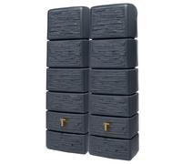4rain SLIM STONE DECOR SET 660 L, sable- 660L,graphite Beige, 2x Slim 330L, incl. raccord