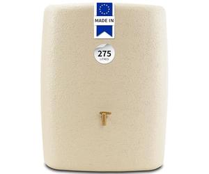 4rain Terra Récupérateur d’Eau de Pluie 275L Sable - Cuve de récupération compacte et Robuste - Réservoir d’Eau décoratif pour Jardin, terrasse, Potager et espaces extérieurs