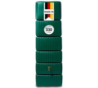 4rain Tonneau de Pluie Modèle Mural, Slim Vert, 300 L | Pour l'arrosage du jardin avec robinet d'écoulement et ouverture du couvercle pour extraction en plastique recy vec une