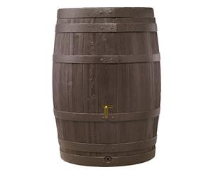4rain Vino Recuperateur d Eau de Pluie 400 L, Brun foncé - Baril Résistant avec Robinet et Couvercle - Tonne à Eau Durable pour Arrosage du Jardin