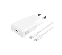 4smarts 540020 Chargeur Secteur USB-C 20W GaN Power Delivery 3.0/Quick Charge 3.0, câble USB-C vers Lightning 1.5m, Blanc