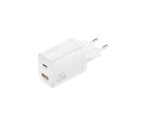 4smarts 540359 Chargeur Secteur Universel 25W QC 3.0, 1x USB-C + 1x USB-A 3.2 Gen 1, 100-240V, Blanc, Intérieur, Boîtier PC