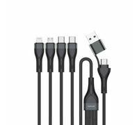 4smarts Câble USB 541023 1.2m USB-A/USB-C vers USB-C/Micro USB-A/Lightning 15W Nylon Tressé Noir