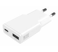 Chargeur Secteur USB-C GaN 20W + USB Format Compact Blanc