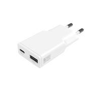 4smarts 541122 Chargeur Secteur 20W Blanc - USB-C + USB-A 3.2 Gen 1, Charge Rapide Quick Charge 3.0, GaN, Protection Court-Circuit, 100-240V