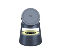 4smarts 541327 Station de Charge Intérieure USB Type-C & Qi2 15W, Compatible AirPods, Apple Watch, Samsung Galaxy Watch, Bluetooth 5.1, Gris