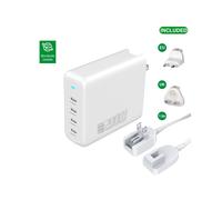 4smarts 544200 Alimentation Intérieure Universelle 10W 100-240V, 4 Ports USB Type-C avec USB Power Delivery 3.0 jusqu'à 100W, Câble 1.5m, Blanc