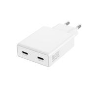 4smarts 546065 Chargeur Secteur Universel 65W, 2 Ports USB-C, Power Delivery 3.0, PPS, Charge Rapide (Adaptive Fast Charging, Quick Charge 3.0, SuperCharge), GaN, Blanc