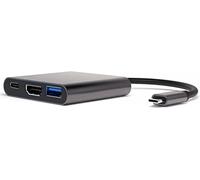 4smarts Adaptateur Hub USB C 3 en 1 avec port HDMI 4 K, USB C Power Delivery 3.0 [100 W] et USB 3.0, prend en charge le mode bureau Samsung Dex - Gris espace