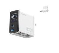 4smarts Chargeur GaN Flex Screen AI 100 W 2 USB-C+1 USB-A Blanc