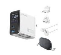4smarts Chargeur GaN Flex Screen AI 100 W 2 USB-C+1 USB-A Blanc Travel Edition