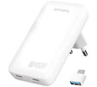 4smarts Chargeur secteur FlatPlug Slim Dual 45W GaN 2C, blanc