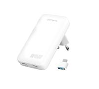 4smarts Chargeur secteur FlatPlug Slim Dual 45W GaN 2C, blanc