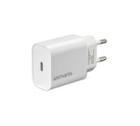 4smarts Chargeur USB Universel 20W, 1 Port USB Type-C, Entrée 100-240V, Blanc, 82x41x26mm, 465575, Compatible Intérieur, 50/60Hz