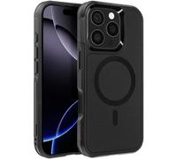 Coque MagSafe pour iPhone 16 Pro Antichoc avec Bords Surélevés Noir