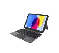 4smarts Folio Graphite pour iPad 10.9" 10th Gen (2022) A2696/A2757/A2777/A3162, Clavier QWERTZ intégré, Fermeture volet, Résistance chutes 1.5m