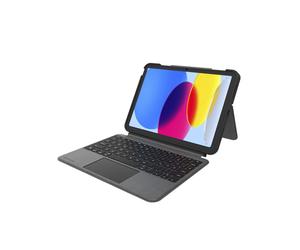 4smarts Folio Graphite pour iPad 10.9" 10th Gen (2022) A2696/A2757/A2777/A3162, Clavier QWERTZ intégré, Fermeture volet, Résistance chutes 1.5m
