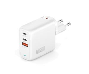 4smarts GaN Flex Chargeur Secteur Universel 65W Blanc - 2x USB-C Power Delivery 3.0, 1x USB-A Quick Charge 4+ - Protections Surtension/Surchauffe