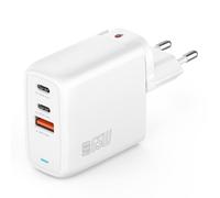 4smarts GaN Flex Chargeur Secteur Universel 65W Blanc - 2x USB-C Power Delivery 3.0, 1x USB-A Quick Charge 4+ - Protections Surtension/Surchauffe