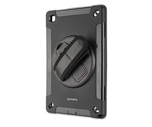 4smarts Grip Coque Rigide Antichoc Compatible avec Samsung Galaxy Tab A7 10.4 (2020) Support Rotatif à 360° [Orientation Portrait et Paysage] Sangle Poignée Prise Main Ajustable - Noir