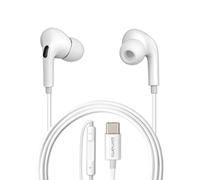 4smarts Melody Digital Écouteurs Filaires Intra Auriculaires avec Convertisseur Numérique Analogue Écouteurs USB C, Télécommande et Microphone [Contrôle Volume/Pistes, Gestion des Appels] - Blanc