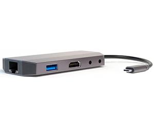 4smarts Multiport Hub USB C 9 en 1 avec 4 K, HDMI, USB C Power Delivery, 2 USB 3.0, RJ45 Ethernet, 2 ports 3,5 mm et lecteur de carte microSD et SD, prend en charge la fonction Samsung DeX - Gris