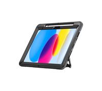 4smarts Rugged Case Grip Noir pour iPad 10.9" (10th Gen) - Housse Protection PC+TPU, Résistance Chocs/Rayures, Dragonne, Fonction Stand, 350g