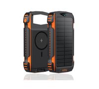 4smarts TitanPack UltiMag Powerbank 20000 mAh LiPo, Charge rapide Quick Charge 3.0, USB-A/USB-C, Recharge sans fil 15W, Panneau solaire 1.3W, Noir/Orange