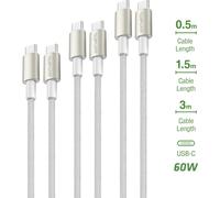 4smarts USB-C Premium Cable Set 3x (3,0mtr + 1,5mtr + 0,5mtr)