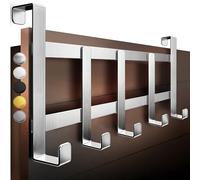 4smile armoire de porte à suspendre, argent | Barre de crochet de porte en acier inoxydable universelle, peu encombrante, crochet de porte solide à suspendre