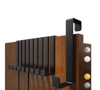 4smile Crochet de porte à suspendre - Lot de 10, Couleur Noir - Crochets de porte solides pour toute la maison, crochets flexibles à suspendre, barre de porte résistante, garde-robe universelle pour