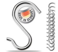 4smile Crochet S Lot de 10 - Organisation parfaite dans la cuisine et tous les domaines d'activité - Made in Germany crochet en inox, 10 unités