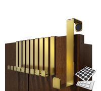 4smile Lot de 10 crochets de porte à suspendre - En acier inoxydable - Pour tout l'appartement - Couleur or - Crochets flexibles de suspension - Porte-manteau de porte universel