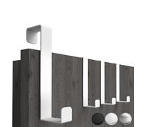 4smile Lot de 4 crochets de porte à suspendre - Blanc - Peu encombrant - Pour tout l'appartement - Crochets universels à suspendre - Porte-manteau solide