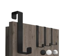 4smile Lot de 4 crochets de porte à suspendre - Noir - Peu encombrant - Pour tout l'appartement - Crochets universels à suspendre - Porte-manteau solide