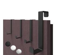 4smile Lot de 4 crochets de porte à suspendre - Noir - Pour porte ou armoire - Crochets polyvalents - Porte-manteau robuste avec grande capacité de charge - Patère stable