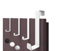 4smile Lot de 4 crochets de porte en acier inoxydable blanc à suspendre - Utilisation universelle - Porte-manteau suspendu - Solide - Petit budget à accrocher