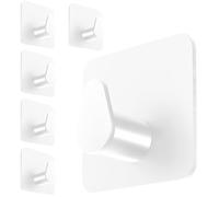 4smile Lot de 6 crochets adhésifs ovales - Sans perçage - Blanc