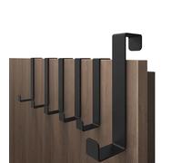 4smile Lot de 6 crochets de porte à suspendre - Noir - Crochets flexibles - Peu encombrant - Porte-manteau robuste avec capacité de charge élevée