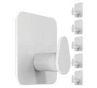 4smile Lot de 6 porte-serviettes sans perçage - Blanc - Pour armoire, serviettes et peignoirs - Imperméables - Grande capacité de charge - En acier inoxydable - Pour salle de bain, cuisine