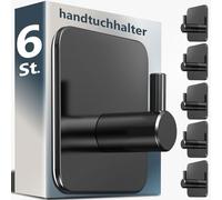 4smile Lot de 6 porte-serviettes sans perçage en acier inoxydable pour salle de bain, WC, cuisine, crochets adhésifs, idéaux comme crochets fonctionnels