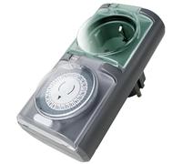 4smile minuteries extérieures - IP44 Minuterie mécanique pour l'extérieur - 24 h 48 Temps de Commutation par Jour Prise de Courant extérieure - 3680 W 16 A Haute Puissance de Commutation