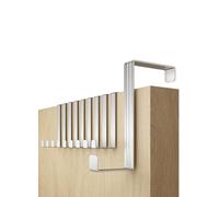 4smile Porte-manteau de porte - 10 crochets en acier inoxydable - Fixation utilisable des deux côtés - Cintre avec patins en feutre