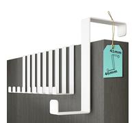 4smile Porte-manteau de porte, lot de 10 - Modèle 3,6 cm et 4,6 cm, crochets résistants, cintre pratique, blanc