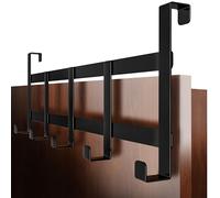 4smile Porte-manteau pour porte - crochet porte en inox, noir, peu encombrant - suspension compacte, attache robuste