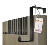 4smile Porte-manteau pour porte - set de 10, noir - crochet porte 4,1-4,6 cm x 8 cm - fixation murale, solution stable