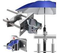 4smile Support de parasol de balcon - Support de parasol compact pour balcon - Remplace le pied de parasol de balcon - Support universel pour tous les types de balustrades - Réglable