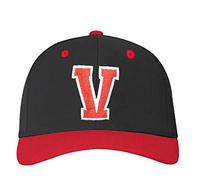 4sold ABC Casquette Snapback Lettre et 23 Chiffres Rouge Noir/Blanc avec Lettres A à Z, V, Taille unique