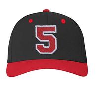 4sold Casquette à languette avec lettres ABC et 23 chiffres Rouge/noir/blanc avec lettres A à Z, 5, Taille unique